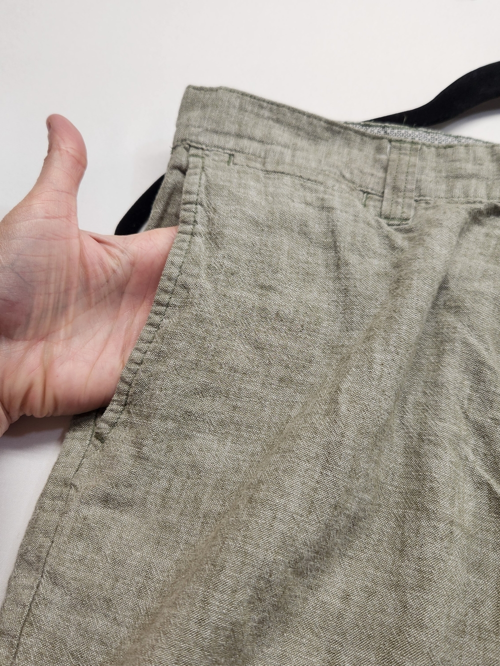 ⭐️Bruno Linen Blend Chino Shorts Sage Green 32 Classic Coastal - Picture 6 of 13